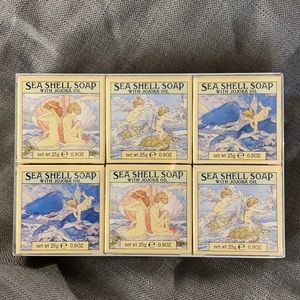 6 Crabtree & Evelyn London Sea Shell Soap with Jojoba oil.